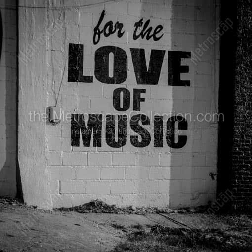 For the Love of Music mural -- Nashville Black and White Wall Art