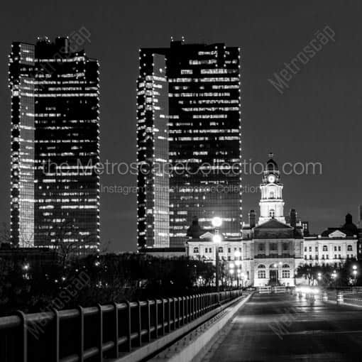 The Fort Worth Skyline -- Fort Worth Black and White Wall Art