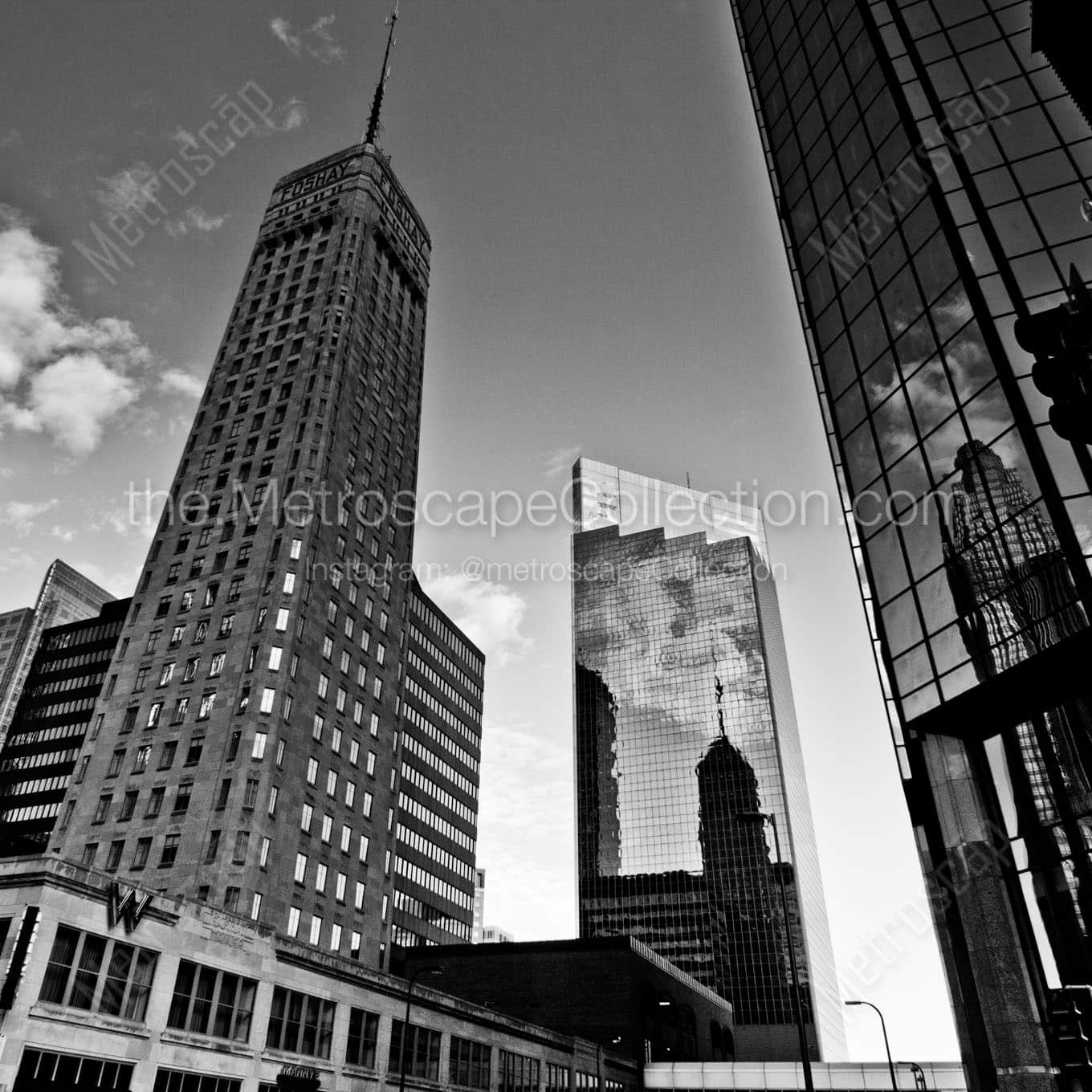 The Foshay and Surrounding Buildings Wall Art square crop