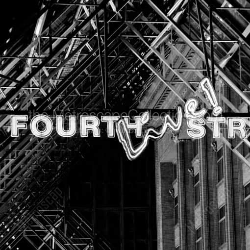 Fourth Street Live Scaffolding -- Louisville Black and White Wall Art