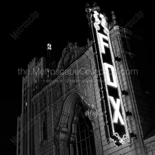 The St Louis Fox Theater -- St Louis Black and White Wall Art