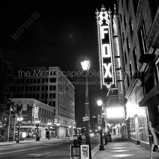 The Fox Theater and Grand Ave -- St Louis Black and White Wall Art
