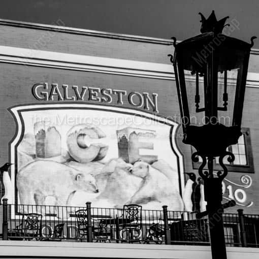 Galveston Ice Cold Storage Warehouse -- Galveston Black and White Wall Art