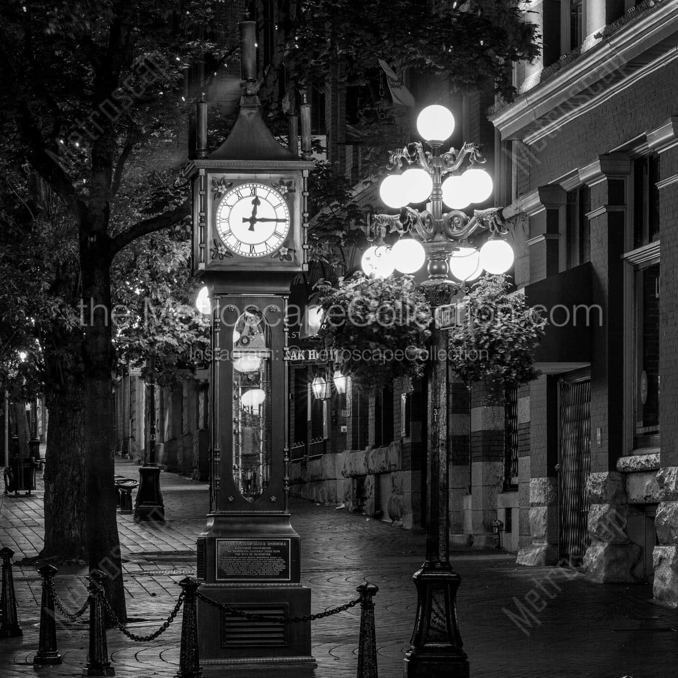The Gastown Steam Clock on Water Street Wall Art square crop
