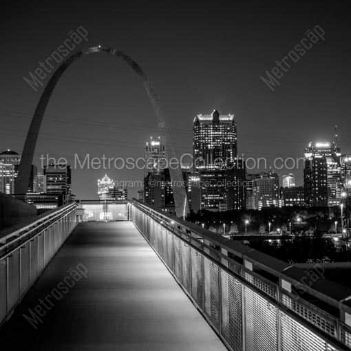 The Gateway Arch from the Overlook -- St Louis Black and White Wall Art