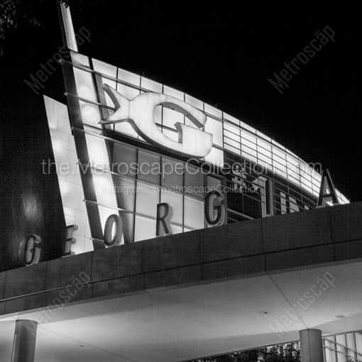 The Georgia Aquarium at Night -- Atlanta Black and White Wall Art
