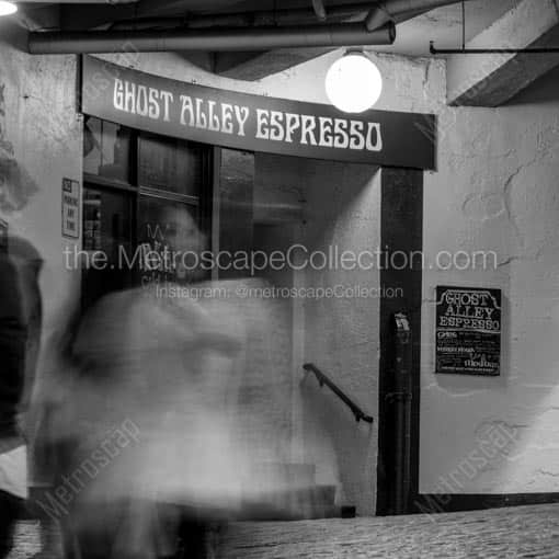 Ghost Alley Espresso -- Seattle Black and White Wall Art