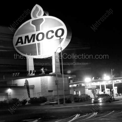 The Giant Amoco Sign -- St Louis Black and White Wall Art