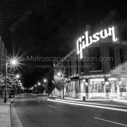 The Gibson Guitar Factory -- Memphis Black and White Wall Art