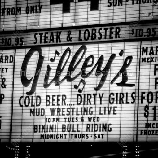 Gilley's Mud Wrestling at the Old Frontier Casino -- Las Vegas Black and White Wall Art