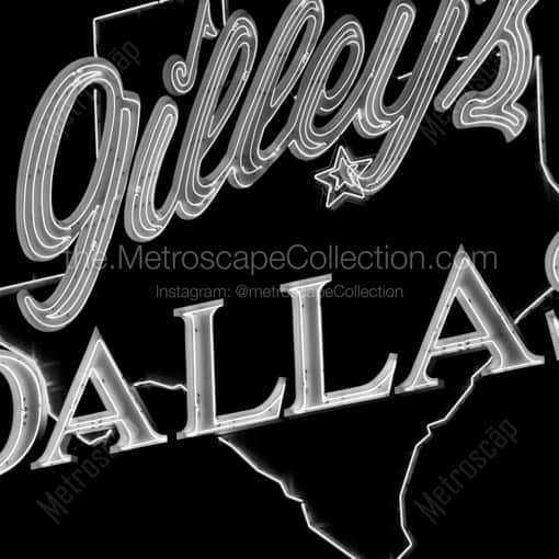 Gilley's on the Southside -- Dallas Black and White Wall Art