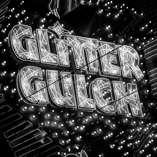 Glitter Gulch -- Las Vegas Black and White Wall Art