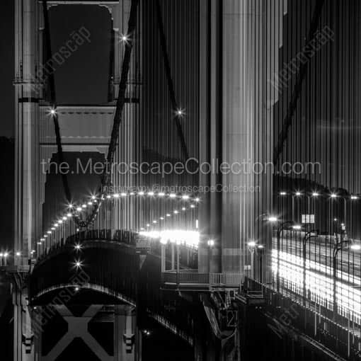 Rush Hour Traffic over the Golden Gate Bridge -- San Francisco Black and White Wall Art