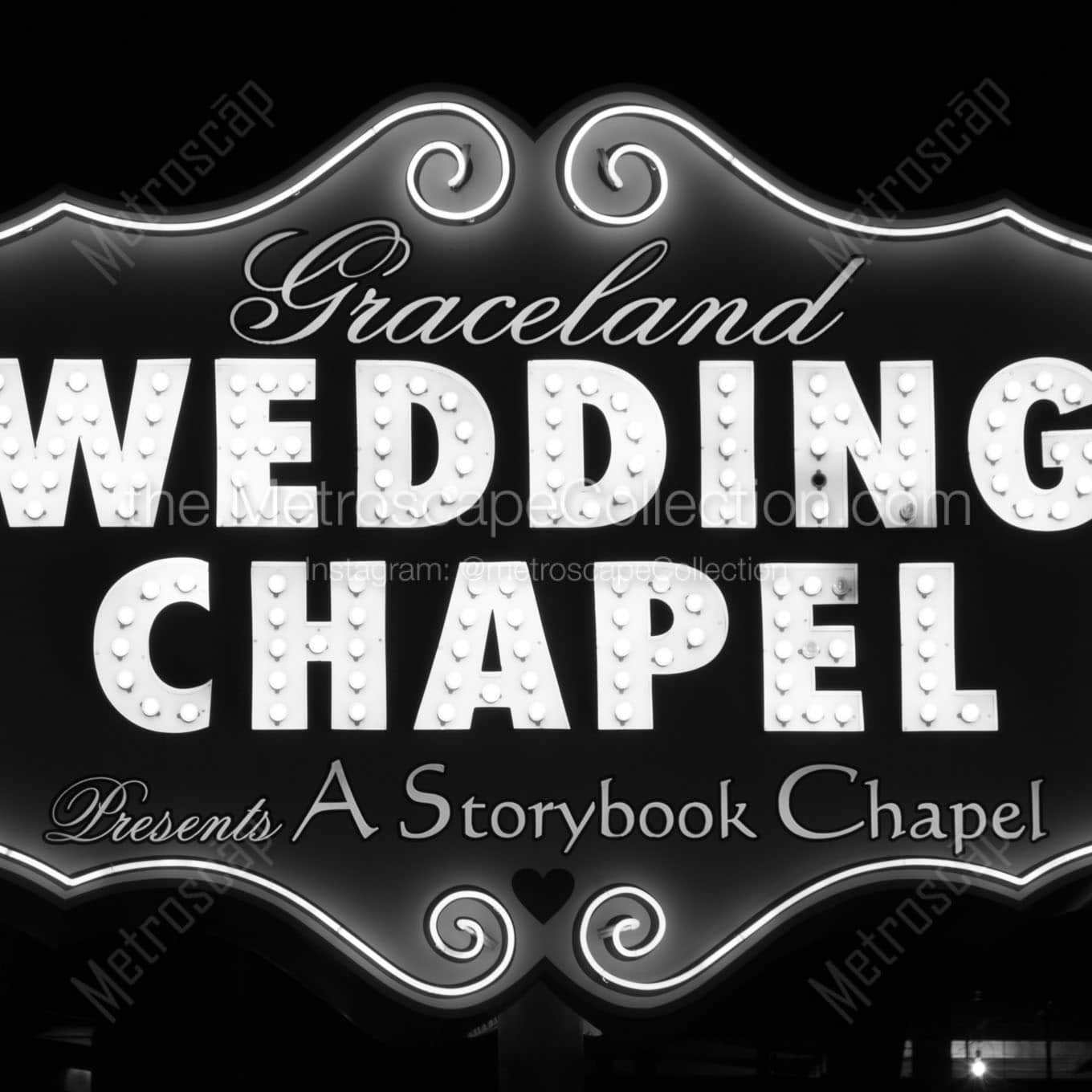 The Graceland Wedding Chapel Wall Art square crop