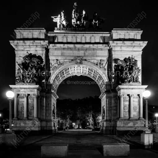 The Grand Army Plaza Arch at Prospect Park in Brooklyn -- New York City Black and White Wall Art