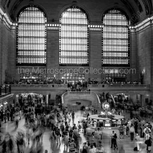 Rush Hour in Grand Central Terminal -- New York City Black and White Wall Art