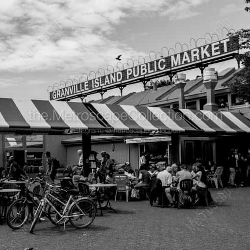 Granville Island Public Market -- Vancouver Black and White Wall Art