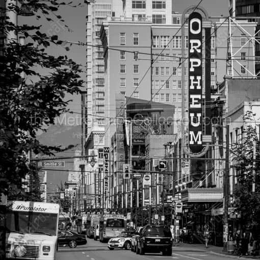 Granville Street at Smithe -- Vancouver Black and White Wall Art