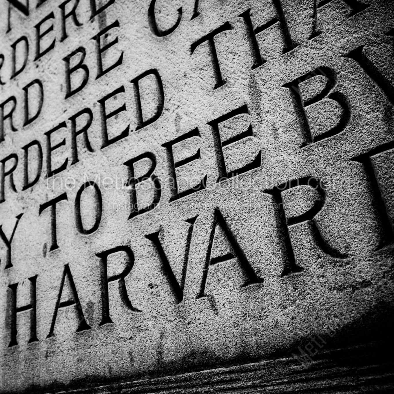 The Harvard Cornerstone Inscription Wall Art square crop