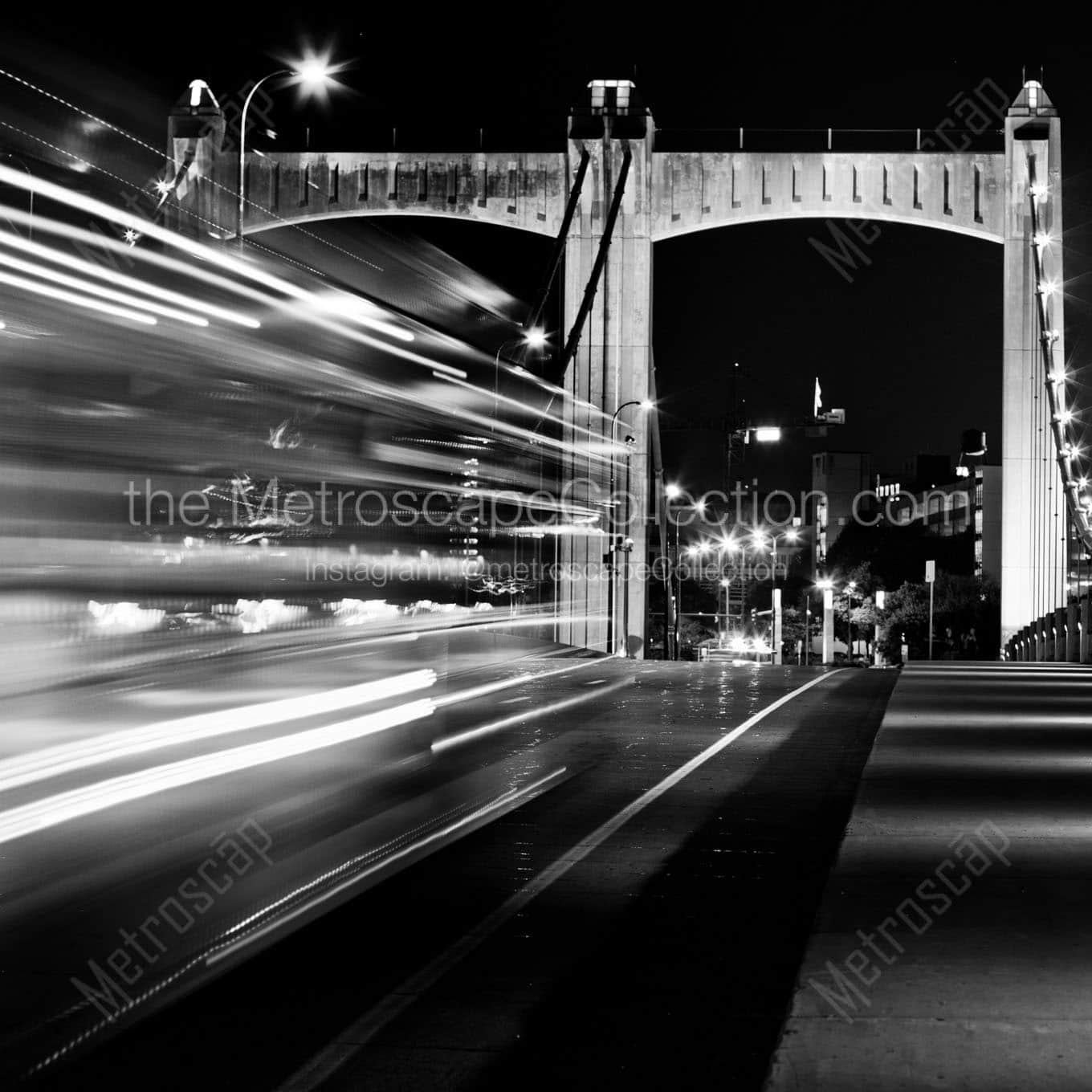 A Bus Heads into Downtown Minneapolis Wall Art square crop
