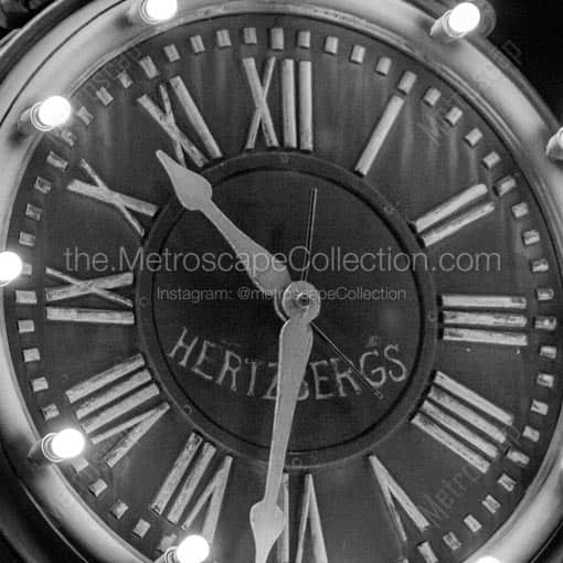 The Hertzbergs Clock on St. Mary's Street -- San Antonio Black and White Wall Art