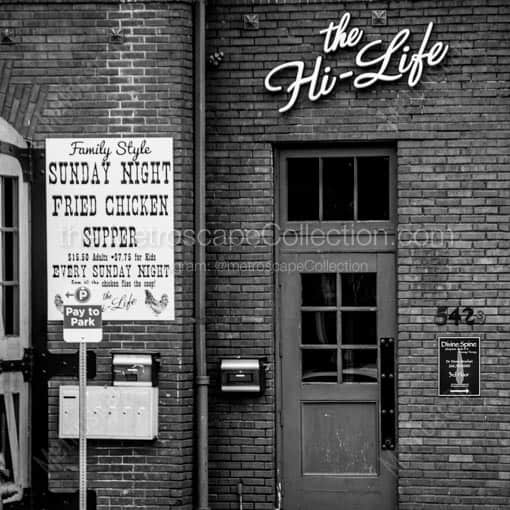 The Hi-Life Fried Chicken Supper -- Seattle Black and White Wall Art