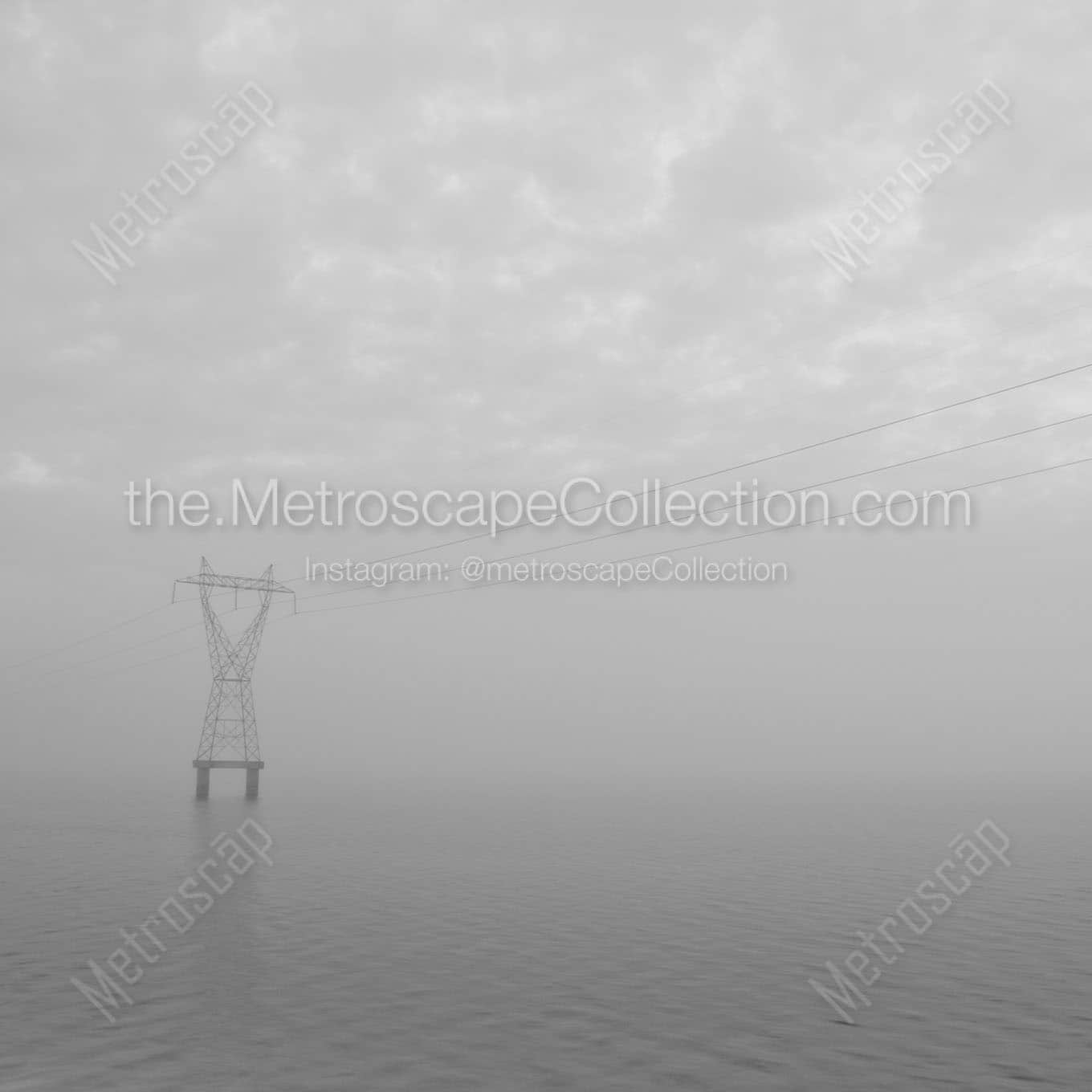 High Voltage Wires Cross Lake Ponchartrain Wall Art square crop