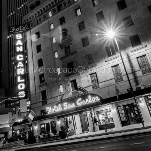 Hotel San Carlos in Downtown Phoenix -- Phoenix Black and White Wall Art