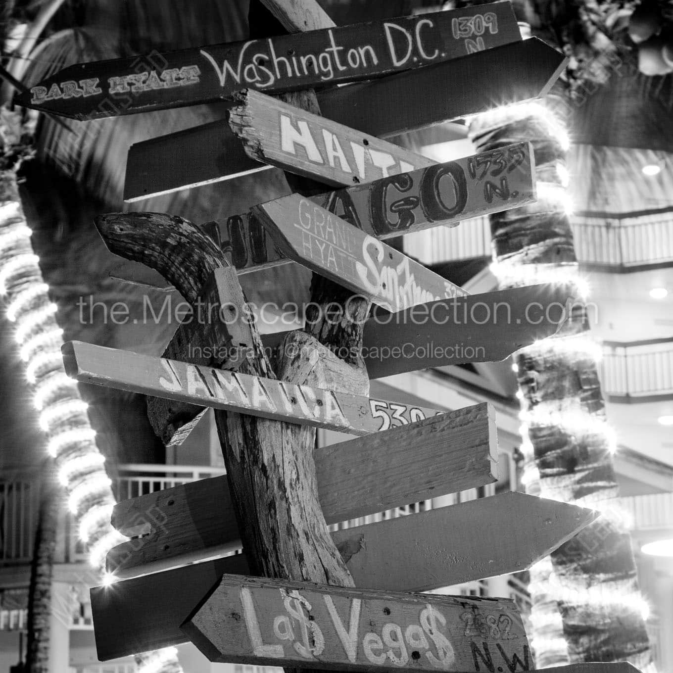 Hyatt Centric Mileage Post Wall Art square crop