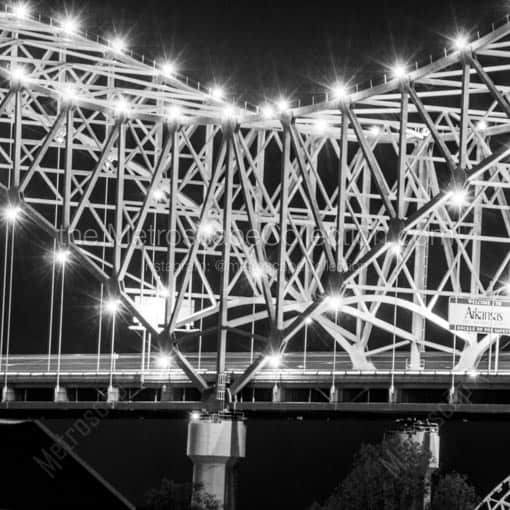 The Interstate-40 Bridge over the Mississippi River -- Memphis Black and White Wall Art