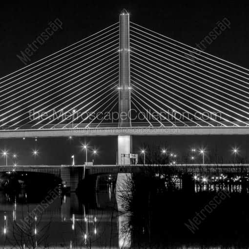 The Interstate 280 Veterans Glass Skyway Bridge over the Maumee River -- Toledo Black and White Wall Art