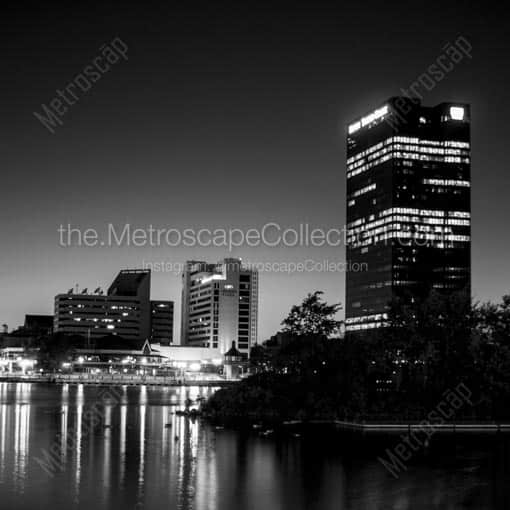 The Imagination Station and the Fifth Third Tower -- Toledo Black and White Wall Art
