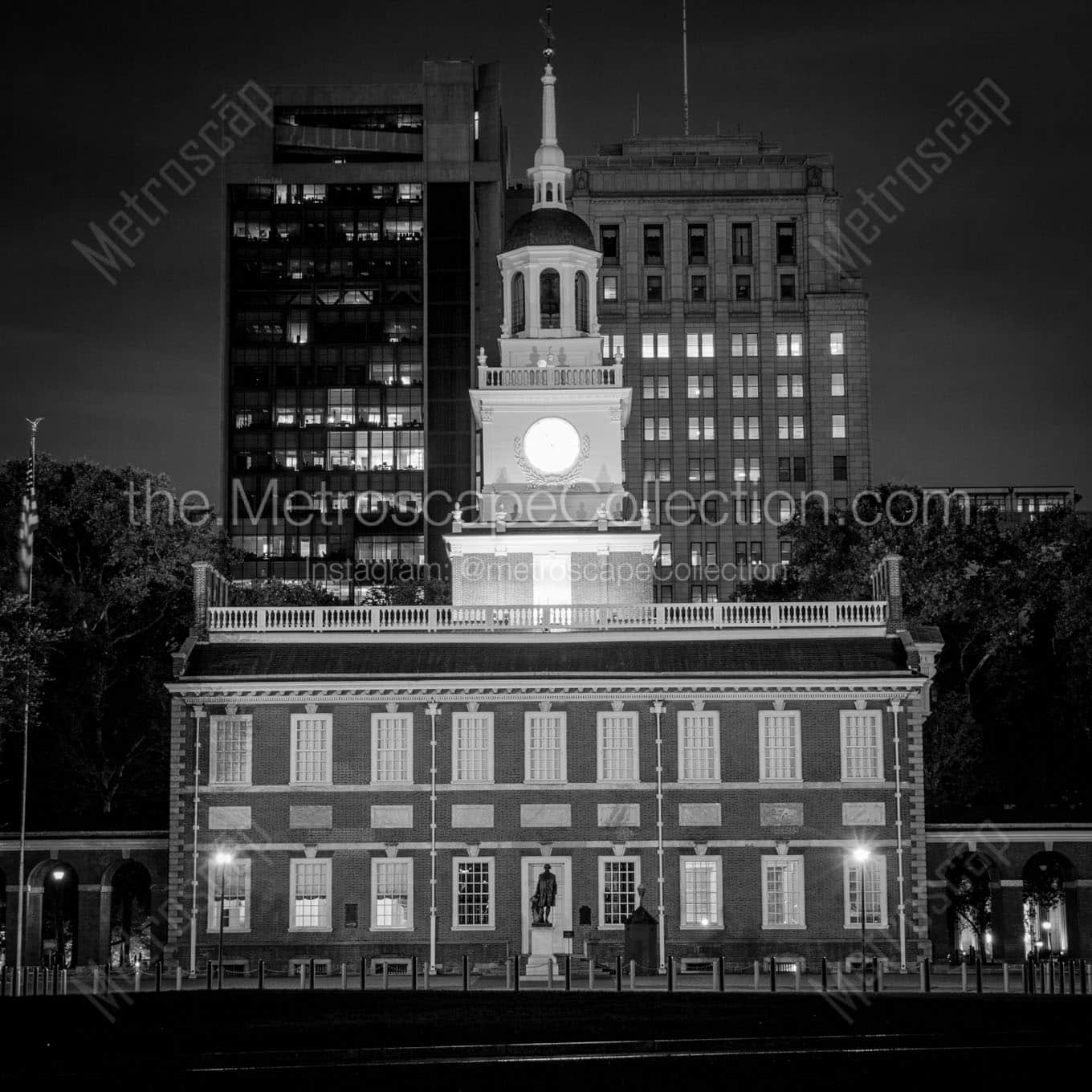 Independence Hall at Night Wall Art square crop