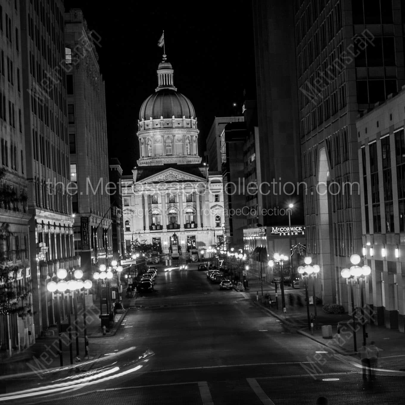 The Indiana State Capitol Building on an Angle Wall Art square crop
