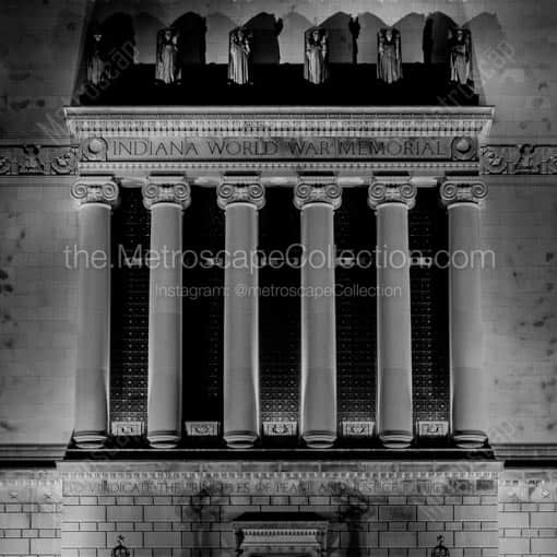 The Indiana World War Memorial -- Indianapolis Black and White Wall Art