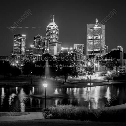 The Indianapolis Skyline -- Indianapolis Black and White Wall Art