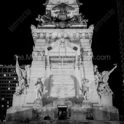 The Soldiers and Sailors Monument in Monument Circle -- Indianapolis Black and White Wall Art