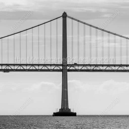An Isolated Tower-span of the Bay Bridge -- San Francisco Black and White Wall Art