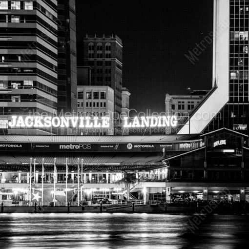 Jacksonville Landing -- Jacksonville Black and White Wall Art