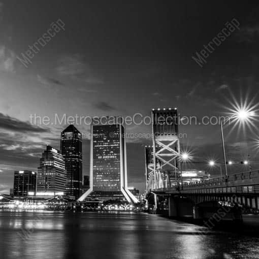 The Jacksonville Skyline -- Jacksonville Black and White Wall Art