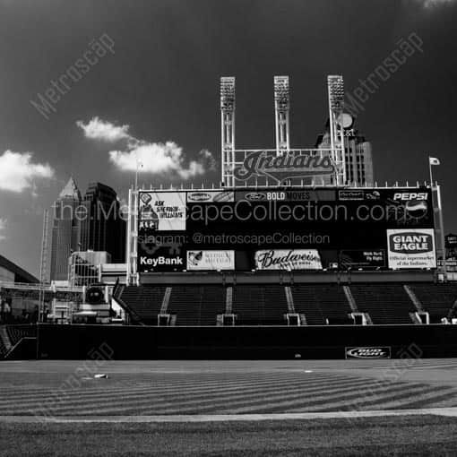 Jacobs Field from the First Base Dugout -- Cleveland Black and White Wall Art