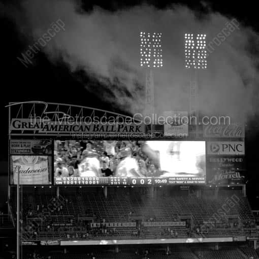 Jay Bruce Walk Off Single Against the Brewers -- Cincinnati Black and White Wall Art