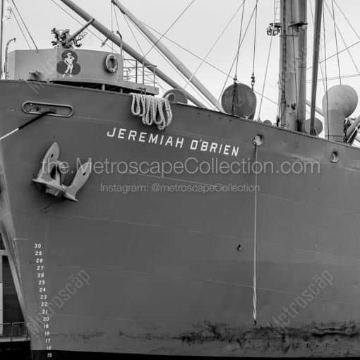 The Jeremiah O'Brien Ship in San Francisco Bay -- San Francisco Black and White Wall Art