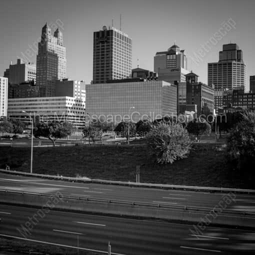 The Kansas City Skyline in the Afternoon -- Kansas City Black and White Wall Art