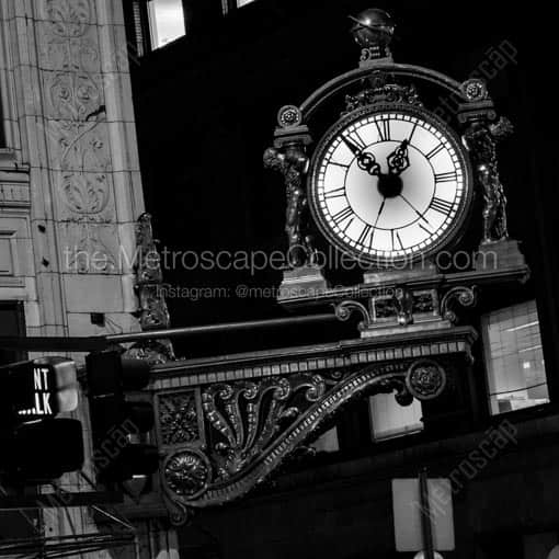 The Kauffmans Clock -- Pittsburgh Black and White Wall Art