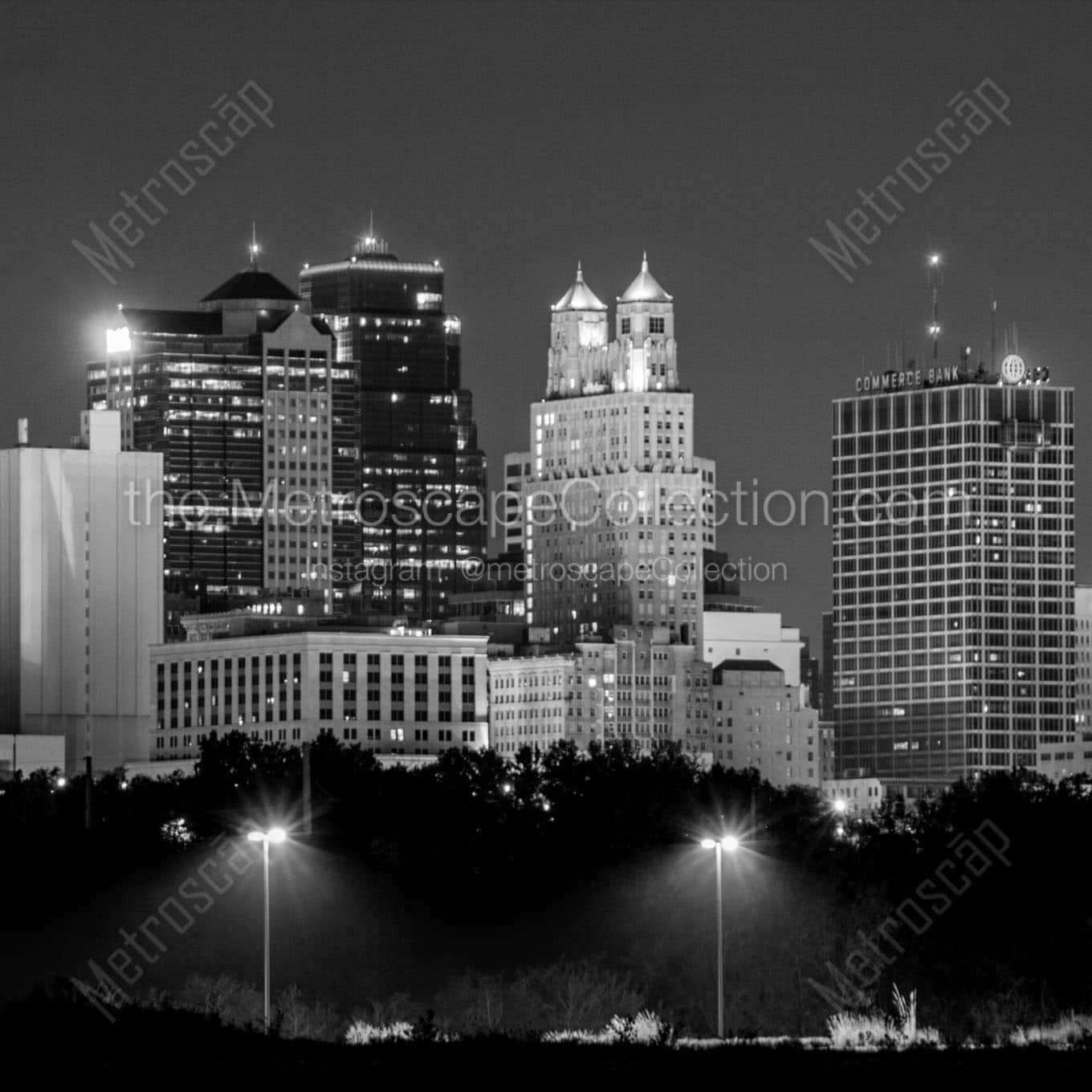 The KC Skyline from Berkley Park Wall Art square crop