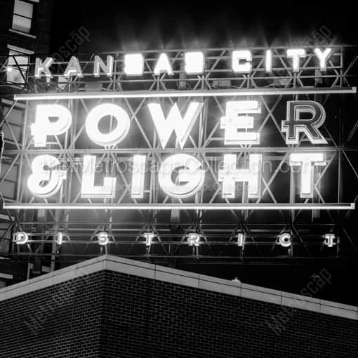 A KCPL District Sign -- Kansas City Black and White Wall Art