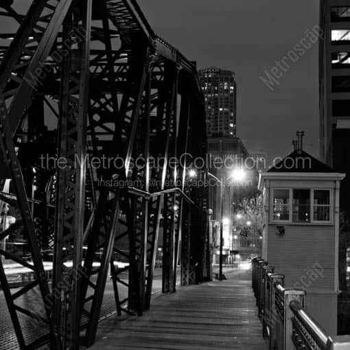 The Kinzie Street Bridge -- Chicago Black and White Wall Art
