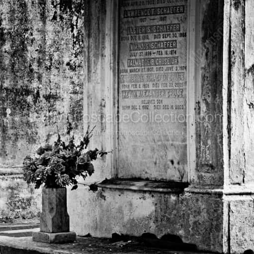 A Lafayette Cemetery Mausoleum -- New Orleans Black and White Wall Art