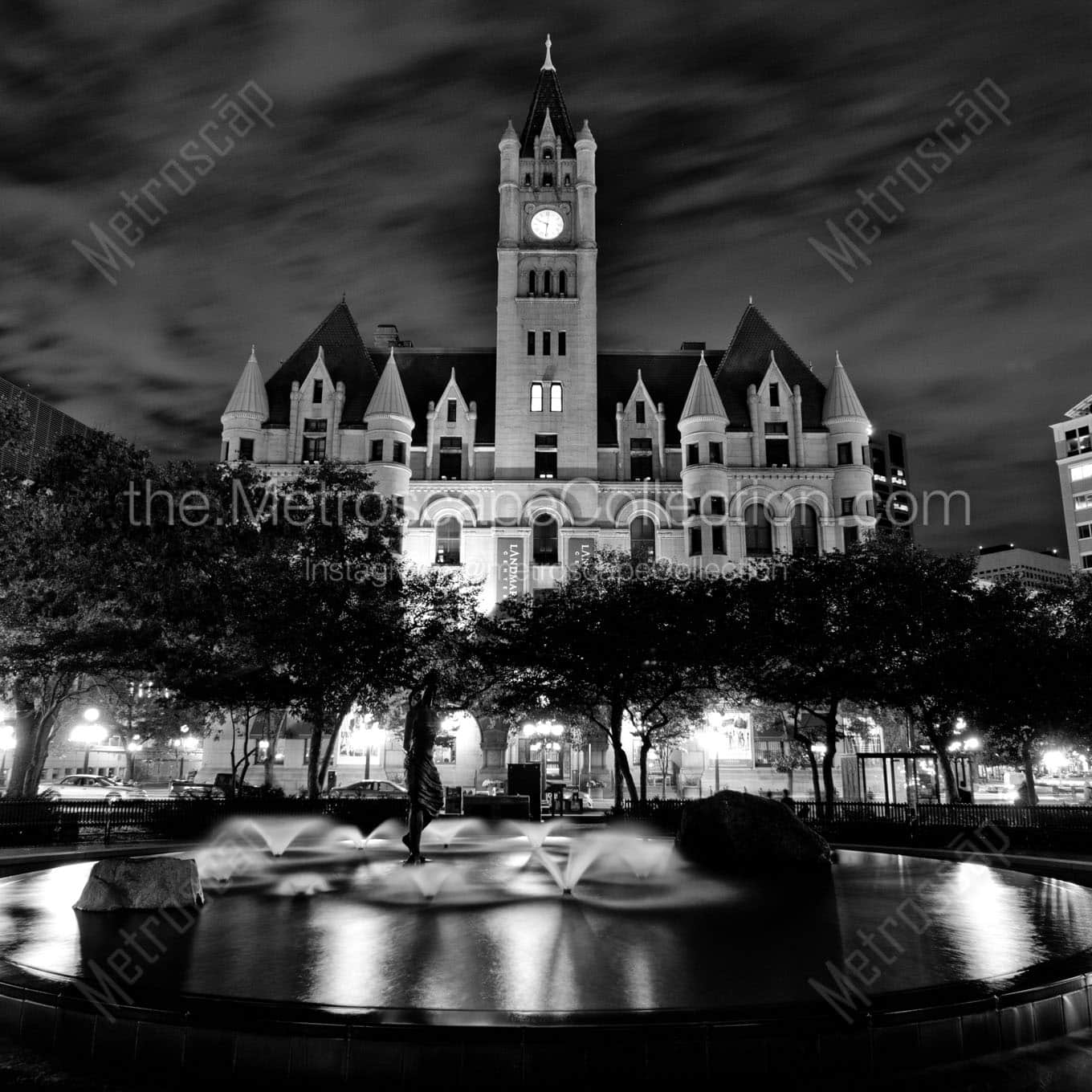 The Landmark Center from Rice Park Wall Art square crop
